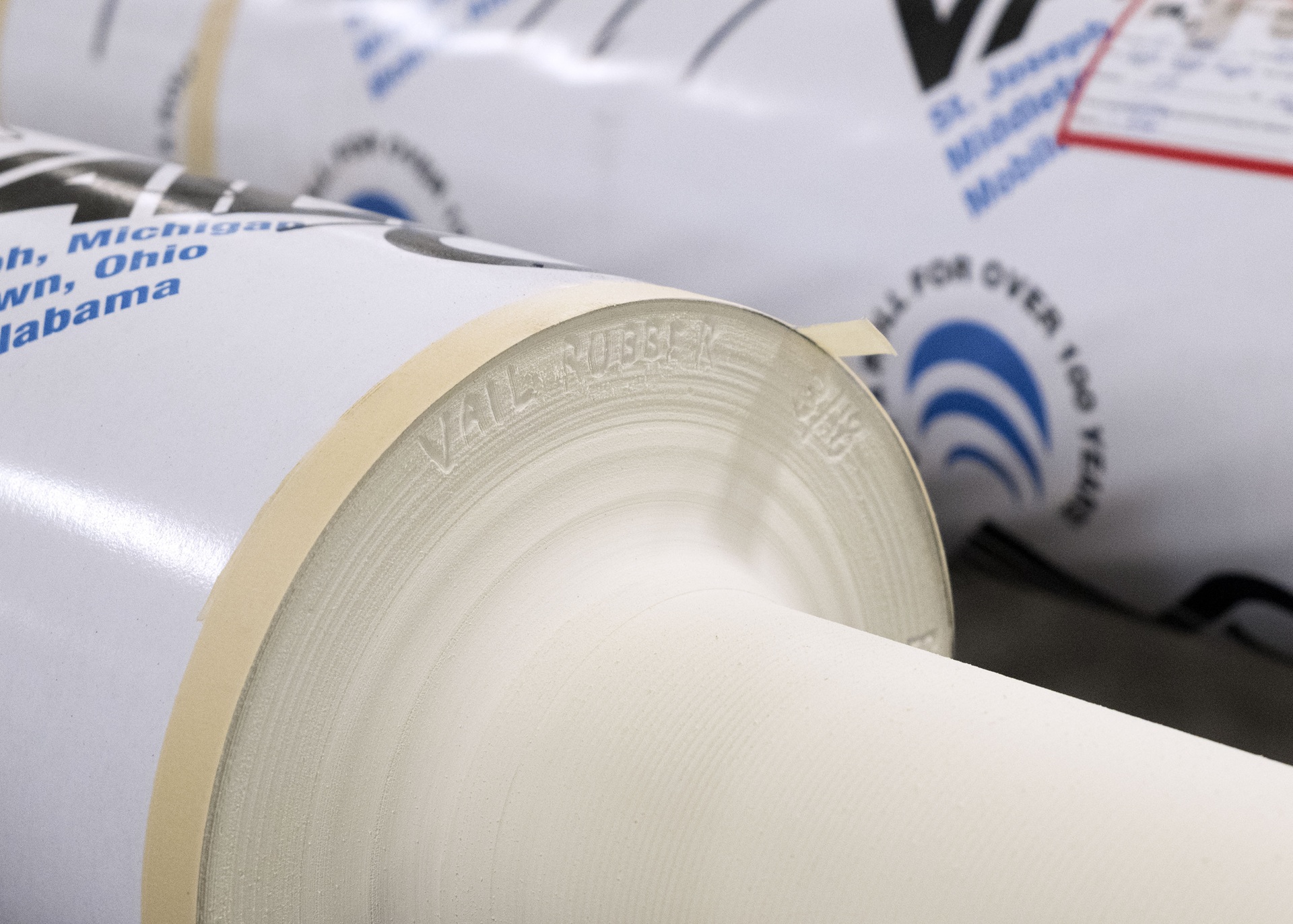 Custom engineered roll cover detail