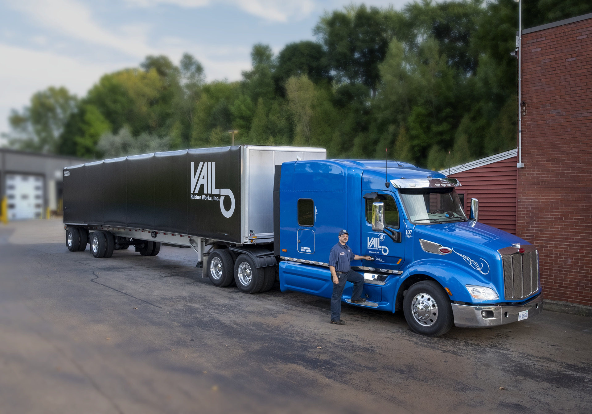 Vail Rubber Works truck and driver
